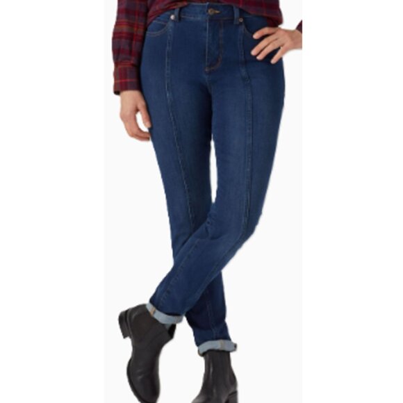 Duluth Trading Jean-etics High Rise Slim Leg Front Seam Size 10P - Picture 5 of 14